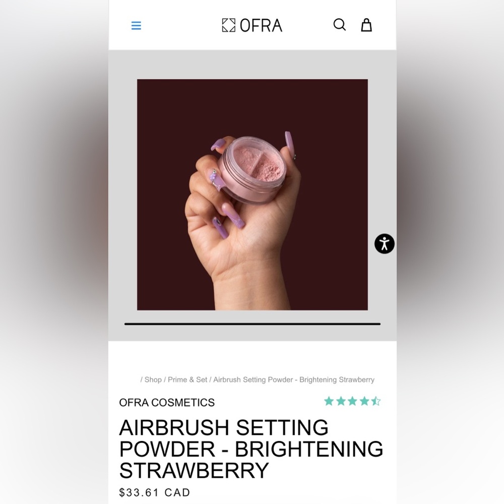 OFRA COSMETICS AIR BRUSH SETTING POWDER- BRIGHTENING STRAWBERRY-BRAND NEW in box - Picture 5 of 11